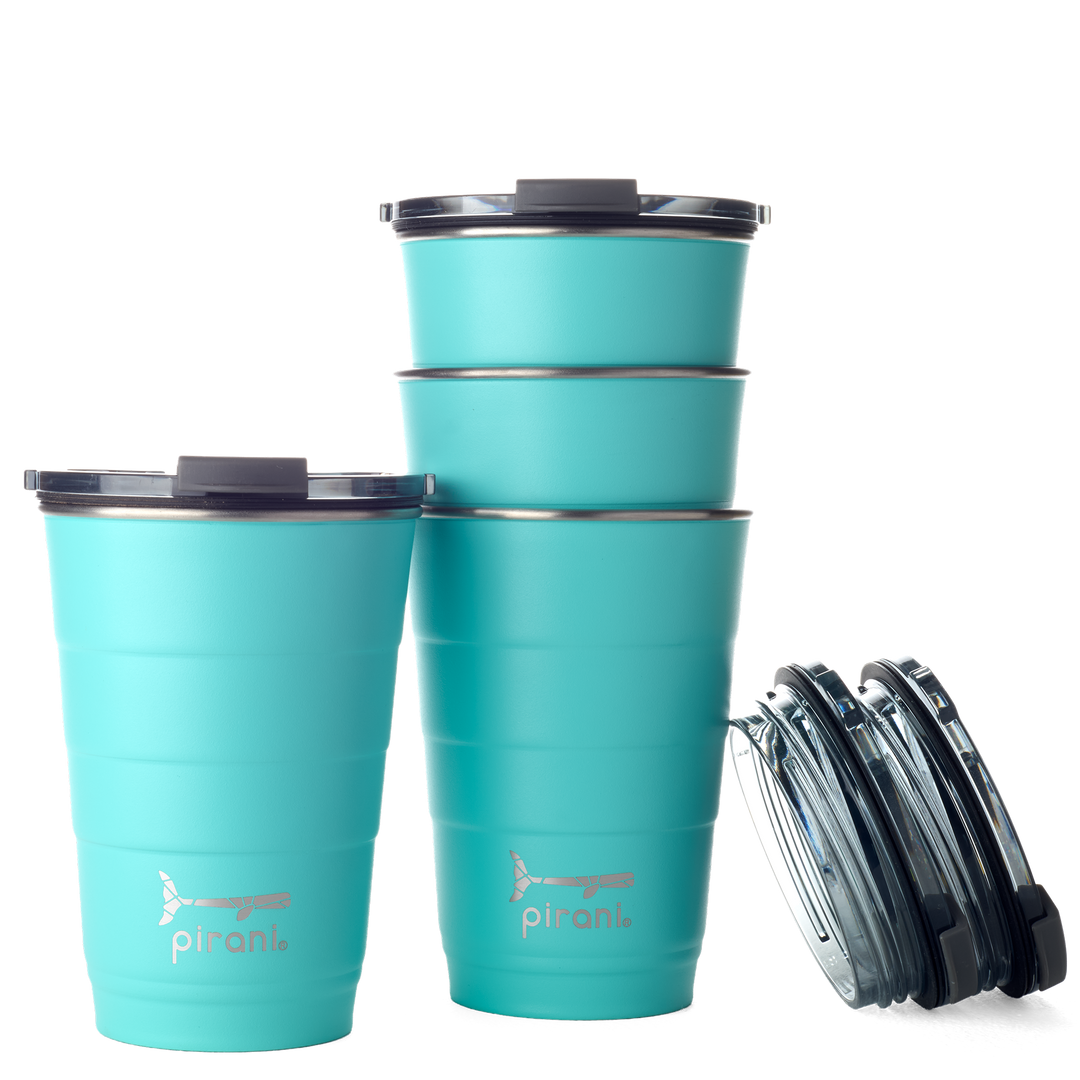 16oz Insulated Stackable Tumbler - 4 Pack - Backyard BBQ Set - Paradise#color_paradise