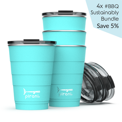 16oz Insulated Stackable Tumbler - 4 Pack - Backyard BBQ Set